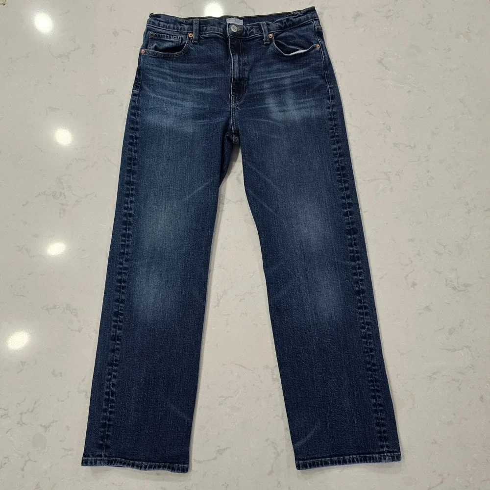 Cake The Label Womens Regular Straight Leg Jeans Medium Wash Blue Denim 31x30